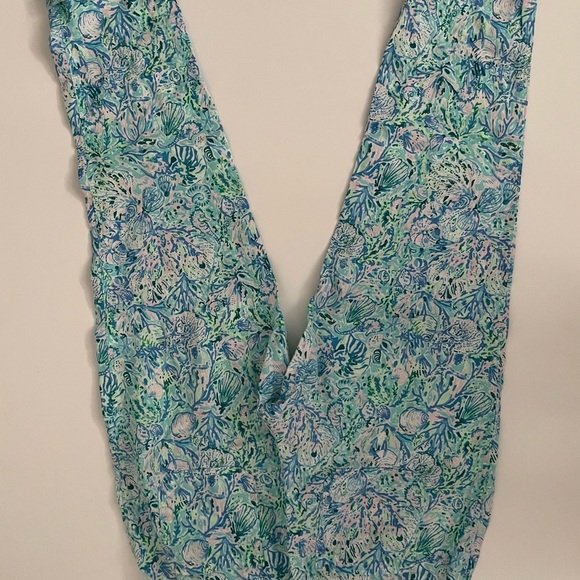 Lilly Pulitzer Taron Pull On Linen Pants Surf Blue Soleil It On Me Large L - Picture 8 of 9